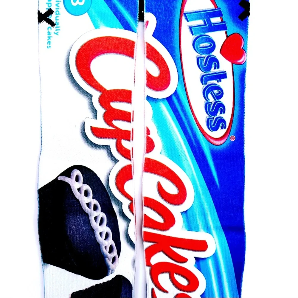 Odd Sox Hostess Cupcake Crew Socks Mens Womens Fun Novelty Gift Blue White Red